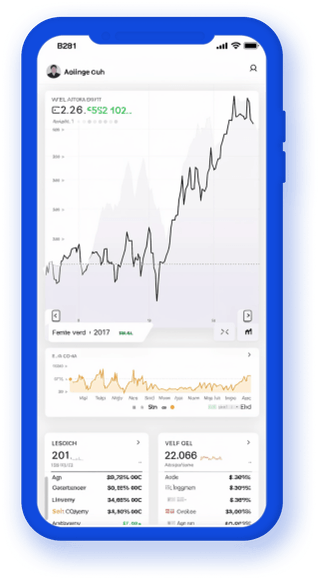 Aplicación móvil de seguimiento de cartera con datos criptográficos actualizados al instante